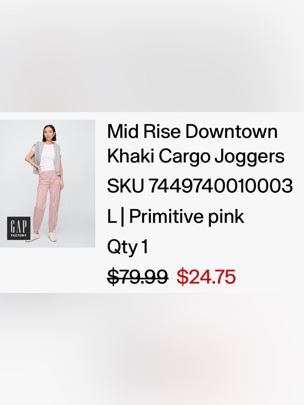 GAP Primitive Pink Cargo Joggers